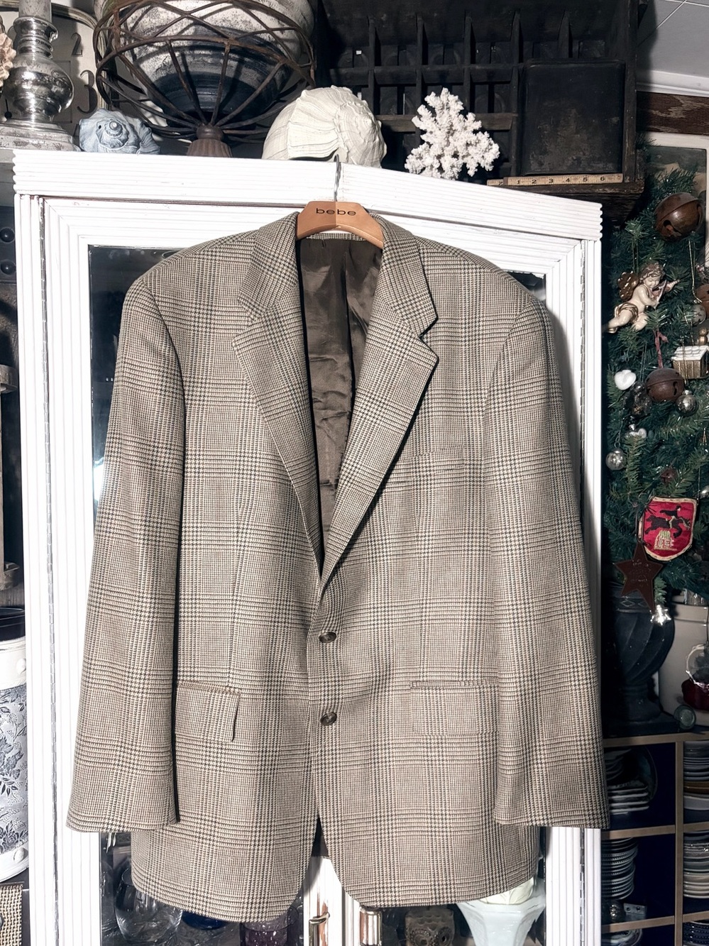 Ralph Lauren beige Glen Plaid Men’s Sport coat blazer 44